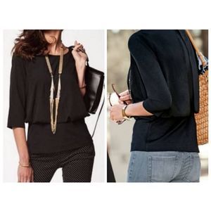 CAbi Women's 3/4 Sleeves Black Blouse Size S